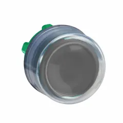 Momentary-action flush-mount push-button operator from the XB5 series. Non-metallic construction with a black finish. Designed for 22 mm panel cutouts in industrial control panels and automation systems.