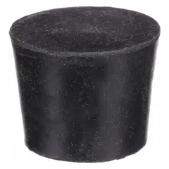 APPROVED VENDOR SBR Rubber Stopper, Size 10, Black, 50 mm Top Dia, 42 mm Bottom Dia, 25 mm Ht