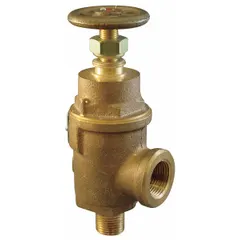 This non-code pressure relief valve is designed for overpressure protection in air, inert gas, and liquid systems. It features a bronze body with 1 1/2 in FNPT x 1 1/2 in MNPT connections and operates within a temperature range of -60°F to 406°F. Suitable for industrial applications where a non-code relief valve is acceptable.
