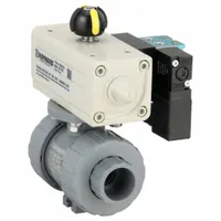 HAYWARD FLOW CONTROL Pneumatically Actuated Two-Way Ball Valve: 3/4 in, CPVC, Air to Air (MPN PSDTBH207STEA8)