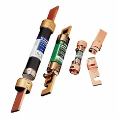 Fuse reducer designed to adapt Class H fuses for use in 60 A fuse clips. Allows a smaller fuse size to fit securely in a larger clip, ensuring proper electrical connection and overcurrent protection in industrial power distribution systems.
