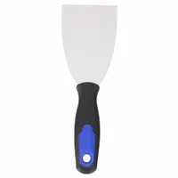 WESTWARD Scraper: Bld. Mat. Carbon Steel, Hdl. Mat. Polypropylene/TPR, Stiff, Tapered Bld. Shape (MPN 13A692)