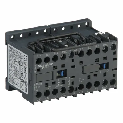 SCHNEIDER Miniature IEC Magnetic Contactor: Reversing, 3 Poles, 3NO Contacts, 9 A - Miniature, Reversing IEC Contactors
