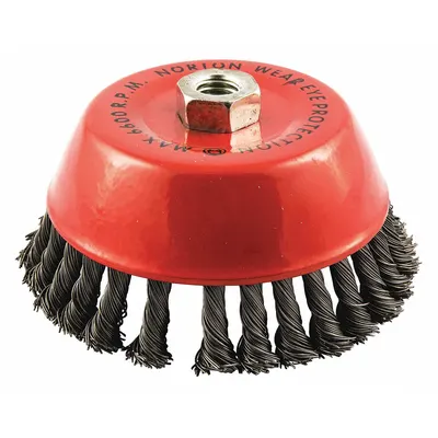 OEM APPROVED VENDOR Heavy-Cleaning Cup Brush, 6 in Dia, 0.023 in Fill, 5/8"-11 Arbor - Heavy-Cleaning Brushes for Contoured Carbon Steel Surfaces