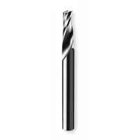 Solid carbide spiral O-flute upcut router bit designed for routing hard plastics. The 1/2" cut diameter and 1-5/8" length of cut enable efficient chip evacuation in CNC and handheld routing operations. Commonly used in sign making, plastic fabrication, and industrial trimming applications
