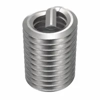 18-8 stainless steel helical insert for repairing or reinforcing tapped threads in metal. Screw-locking design resists loosening under vibration. Requires 6.25mm drill bit and M6-1.00 STI tap. Tensile strength 200,000 to 250,000 psi. Right-hand thread, coarse thread, plain finish