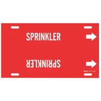 Pipe Marker: Sprinkler, Red, White, Fits 10 to 15 in Pipe O.D., 1 Pipe Markers, With Arrows (MPN 4277-H)