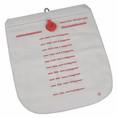 Vinyl replacement bag with 20 lb capacity for traction equipment. Used as a weight component to provide ballast and controlled weight distribution in material handling and similar industrial applications.
