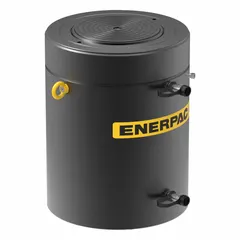 Double-acting hydraulic cylinder with 800 ton nominal capacity and 12 in nominal stroke, constructed in steel. Designed for high-cycle applications requiring repetitive heavy lifting, pressing, or structural testing in industrial settings.