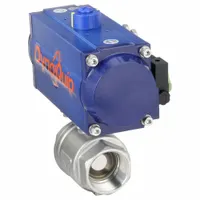 DYNAQUIP CONTROLS Pneumatically Actuated Two-Way Ball Valve: 2 in, Stainless Steel, FNPT x FNPT (MPN P2S28AJSR09210A)