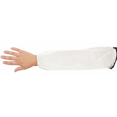 BODYFILTER Protective Sleeves: 21 in Overall Lg, Serged Seam, White, 12 mil Thick - Sleeves for Non-Hazardous Dry Particulates
