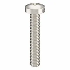 M6x1.00 thread size, 35 mm length, 316 stainless steel, plain finish, pan head, #3 Phillips drive. Supplied in a 10-pack. Suitable for general fastening applications where corrosion resistance is required.