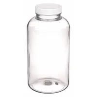 QORPAK Wide Mouth Bottle: PET, 950 mL, 32 fl oz, Closure Included, Colorless, 53-400, Polypropylene (MPN 243672)