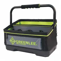 GREENLEE Tool Bag: 16 in W x 16 in D x 10 in H, Black, Polyester, 20 Pockets, 19 Inside Pockets (MPN 0158-25)