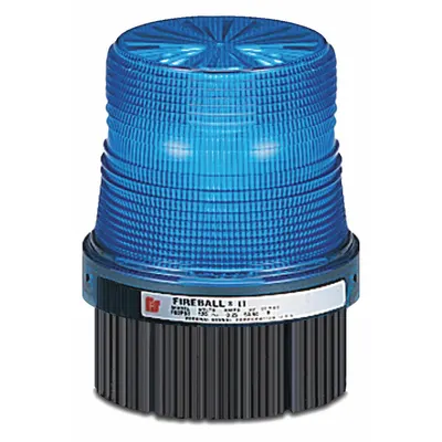 FEDERAL SIGNAL Warning Light: Blue, LED, 1/2 in NPT, 24V DC, 4 1/8 in Overall Dia - Wired Strobe Lights