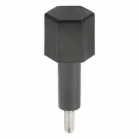 Thumb screw used for securing panels or components in ice machines. Designed for hand-tightening without tools, facilitating assembly and maintenance access