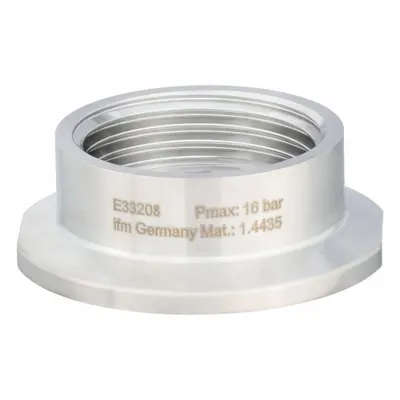 IFM E33208 Sanitary Threaded Adapter, G 1 Aseptoflex Vario, 1-1/2 in Triclamp - Sanitary Threaded Adapters for Pressure Sensors