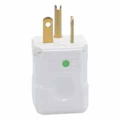 This LEVITON straight blade plug features a NEMA 6-20P configuration rated 250V AC and 20A. It has 2 poles and 3 blades in a white finish. Suitable for general purpose power connections in commercial and industrial settings requiring a 20A, 250V supply.