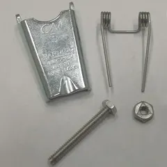 This latch assembly is designed for use with Lodestar series electric chain hoists. It is compatible with hoists rated for 1,000 lb to 2,000 lb load capacity. The assembly serves as a replacement hook latch to secure loads during lifting operations.