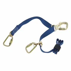 This pole climbing strap is designed for positioning and climbing distribution poles. It features a polyester lanyard and positioning strap with steel hardware, rated for a 310 lb weight capacity. Suitable for utility work positioning and fall protection.