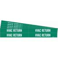 Pipe Marker: HVAC Return, Green, White, Fits 3/4 to 2 3/8 in Pipe O.D., 4 Pipe Markers, 5 PK (MPN 7379-4-PK)
