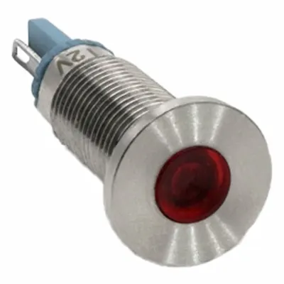 DIALIGHT Panel Indicator Light: 8 mm Panel Mounting Hole Dia, LED, Red, Protruding Head - LED Indicator Pilot Lights