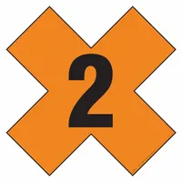 LABELMASTER Fire Division Symbol Placard: 2, 24 in, 24 in Label Wd, Magnetic Vinyl, Placard (MPN HMPG144MG)