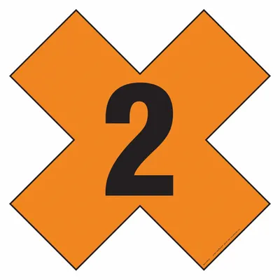 LABELMASTER Fire Division Symbol Placard: 2, 24 in, 24 in Label Wd, Magnetic Vinyl