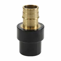 This UPONOR expansion brass barbed tube fitting connects 1 1/2 in PEX tubing to 1 1/2 in pipe systems. It uses an expansion PEX connection method and is constructed from brass. Suitable for hydronic heating, plumbing, and radiant applications