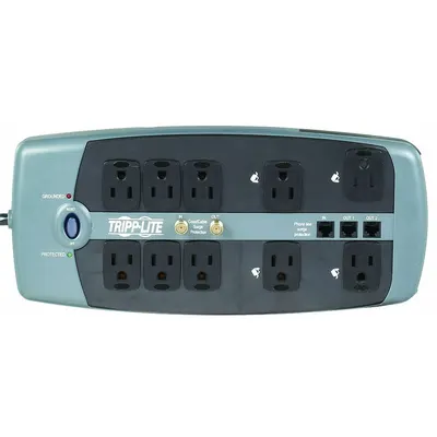 TRIPP LITE Outlet Strip: 10 Outlets, 8 ft Cord Lg, 3,330 J Rated Energy, 15 A Current - General Purpose Surge Protectors