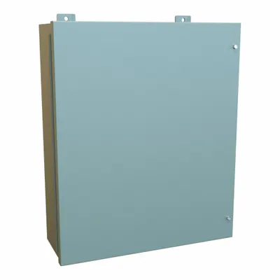HAMMOND Enclosure: Steel, 24 in x 20 in x 7 in, NEMA 12, w/Panel, Solid Cover - Steel Dust-Tight Enclosures