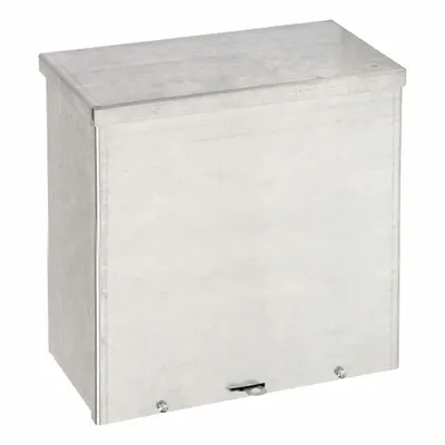 WIEGMANN Enclosure: Steel, 12 in x 12 in x 4 in, 3R, Solid Cover, Screw On - Steel Enclosures with Screw-On Covers