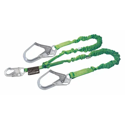 MILLER BY PIP 2-Leg Shock-Absorbing Lanyard with Steel Snap Hooks - General Fall Protection Shock-Absorbing Lanyards