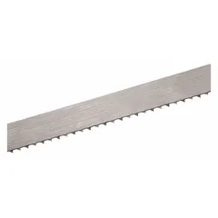 Hook-tooth band saw blades designed for cutting fresh meat and frozen food in industrial processing. Each blade features a hook cutting edge with 4 teeth per inch and a 5/8 in width. Sold in a pack of 24.
