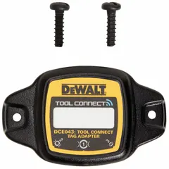 This kit includes 25 Tool Connect Tracking Tags, 25 plastic adapters, and 60 T10 screws for attaching tags to tools, equipment, or cords. The adapters enable secure mounting for asset tracking and inventory management on job sites.