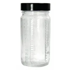 Clear Wide Mouth Round Glass Lab Bottle, 120 mL, 48-400, Colorless, Pack of 24