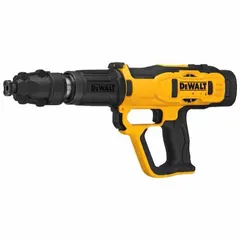 This powder-actuated gun drives pins with washers into concrete or steel. It accepts pins up to 2-7/8 in length and 157/1000 in diameter. Features automatic piston return. Yellow finish.