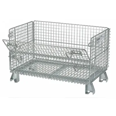 NASHVILLE WIRE Collapsible Bulk Container: 5 cu ft, 20 in x 32 in x 21 in, Lid Not Included - Collapsible Wire Bulk Containers