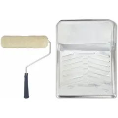 This roller kit includes a 9-inch 5-wire cage frame and a 3/8-inch nap cover. It is suited for applying latex, acrylic, and oil waterproofing paints to semi-smooth masonry surfaces. Commonly used in painting of walls, ceilings, and other masonry substrates.