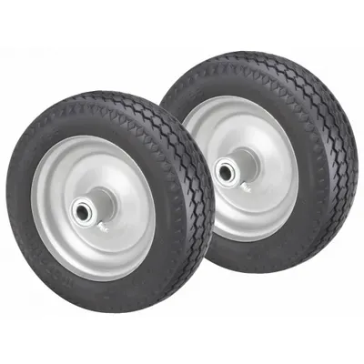 MARASTAR Flat-Free Wheel: 10 in Wheel Dia., 3 5/8 in Wheel Wd, Polyurethane, 2 3/16 in Hub Lg - Flat-Free Polyurethane Foam Wheels