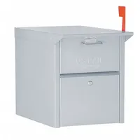 Mail Chest: 1 Doors, Horizontal, 17 1/4 in H x 14 3/8 in W x 23 in D, Pedestal Mounting, Gray (MPN 4350SLV)