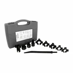 This steel oxygen sensor socket kit is designed for removing diesel aftertreatment sensors, including NOx sensors, from vehicle exhaust systems. It accommodates sensors with a diameter range of 20 mm to 30 mm and has a length of 13 inches, providing access to sensors in confined spaces.