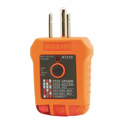 KLEIN TOOLS Receptacle Tester: 5-15P, Light, No Display - GFCI Testers