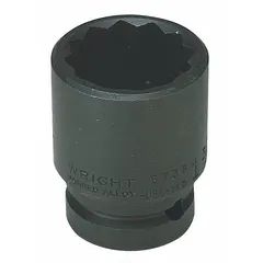 SAE 2-1/16" impact socket with 3/4" drive and 12-point configuration. Black oxide finish provides corrosion resistance. Designed for use with impact wrenches in heavy-duty fastening applications on industrial equipment, automotive, and construction.