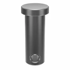 Steel clevis pin with 3/8 in diameter and 1 in shank length. Supplied in a 25-piece pack. Used in clevis and hitch-pin applications for connecting a clevis to a rod or eye, creating a pivot joint in mechanical linkages.