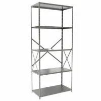 HALLOWELL Metal Shelving: Standalone, Medium-Duty, 36 in x 18 in, 84 in Overall Ht, 5 Shelves (MPN F4510-18HG)