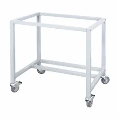 Stationary base stand for supporting ductless fume hoods in laboratory or industrial settings. Constructed with powder-coated steel. Overall dimensions: 36 in width, 32 in height. Provides a stable elevated platform for safe chemical handling and fume containment.