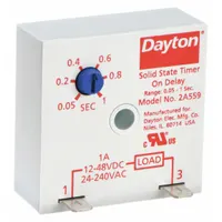 DAYTON Single Function Encapsulated Timing Relay: Surface Relay Mounting, 12 to 48V DC/24 to 240V AC (MPN 2A559)