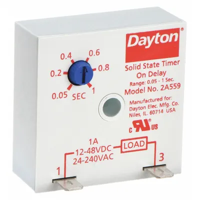 Dayton Single Function Encapsulated Timing Relay: Surface Relay Mounting - Surface-Mounted Relays