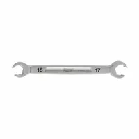 MILWAUKEE Flare Nut Wrench: Chrome Vanadium Steel, Chrome, 15 mm_17 mm Head Size (MPN 45-96-8353)